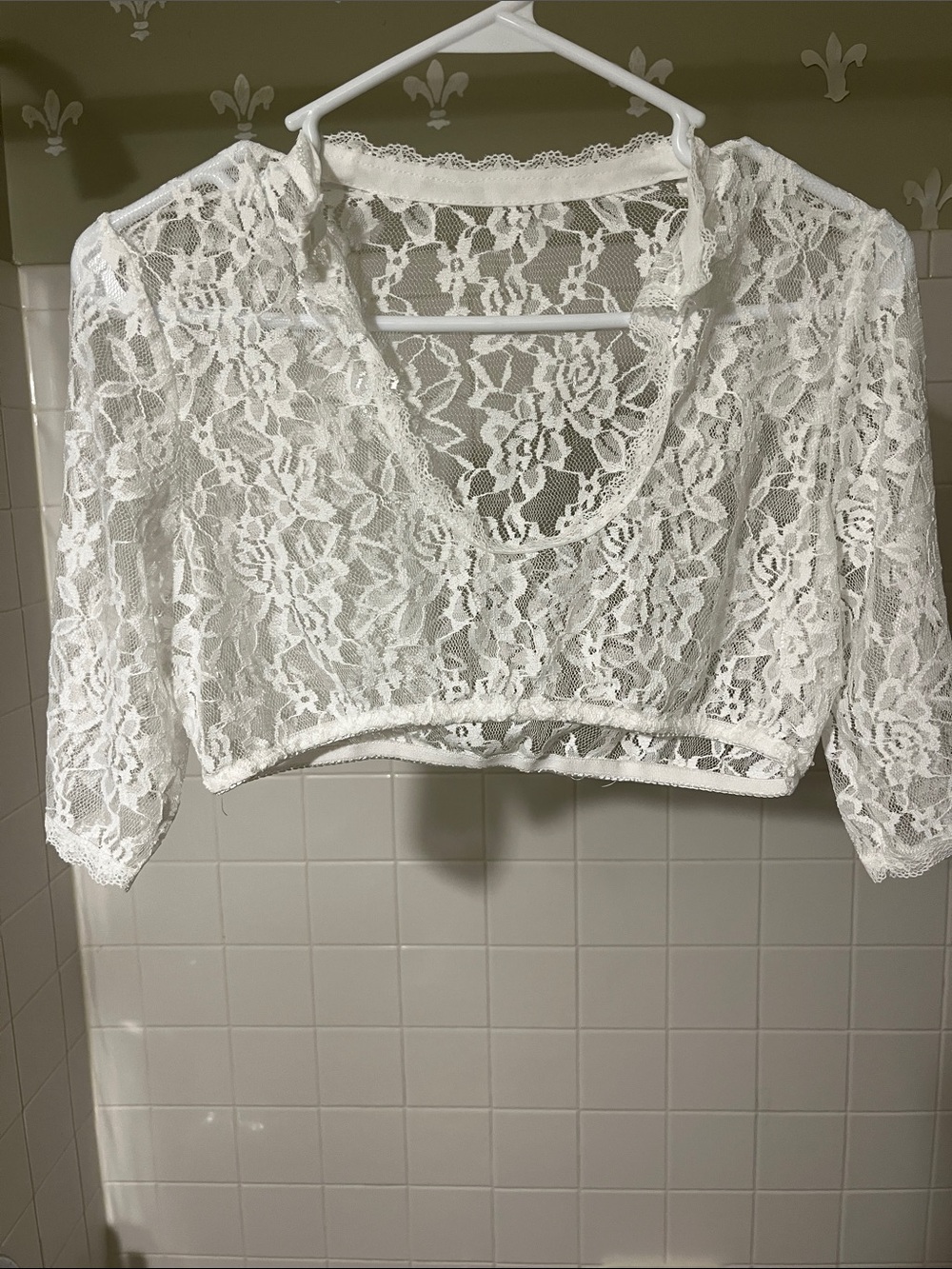 White Lace Cropped Top - Classic Women’s Lace Tee